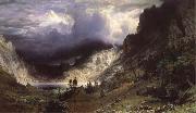 Albert Bierstadt Ein Sturm in den RockY Mountains,Mount Rosalie Norge oil painting reproduction
